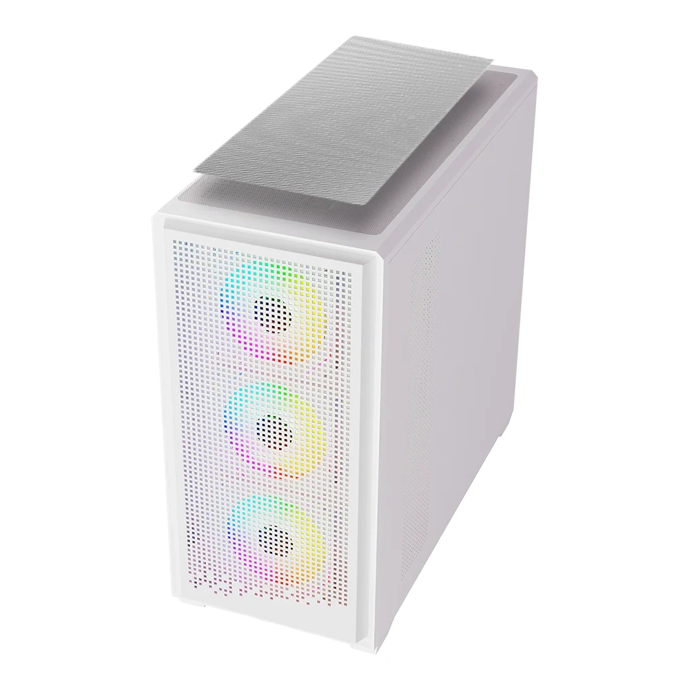 Ant Esports Mid Tower Cabinet (E-ATX/ATX/M-ATX/M-ITX) EVO 360 Lite White view 2